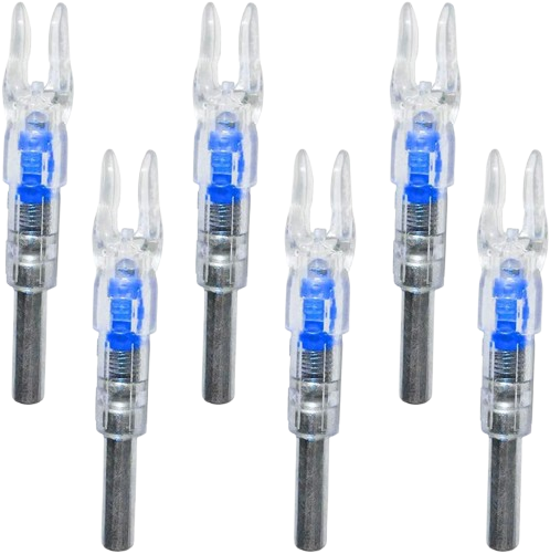 6 Pack X Lighted Archery Nocks for Arrows .204 Inside Diameter